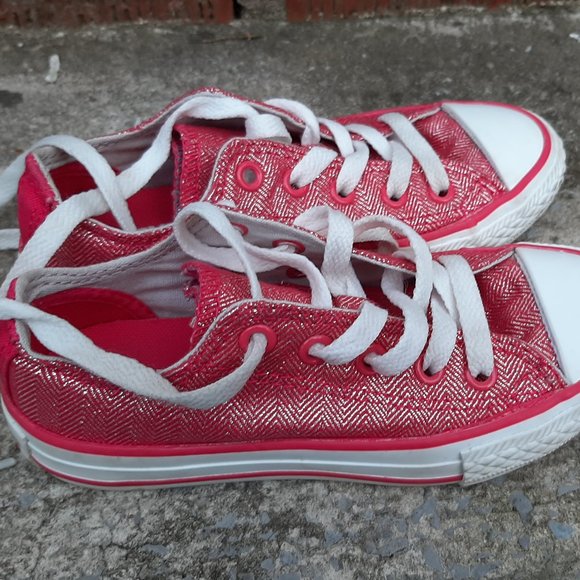 Converse pink glitter/sparkly toddler girl shoes size 11 - Picture 4 of 5